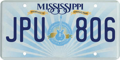 MS license plate JPU806