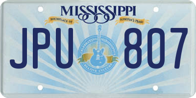 MS license plate JPU807