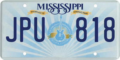MS license plate JPU818