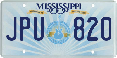 MS license plate JPU820