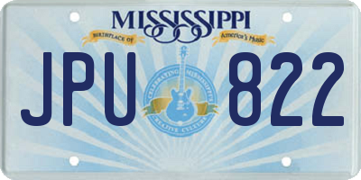MS license plate JPU822