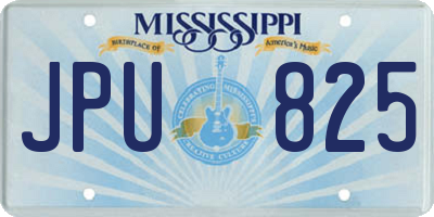 MS license plate JPU825