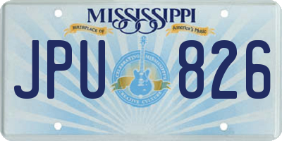 MS license plate JPU826