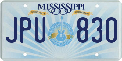 MS license plate JPU830
