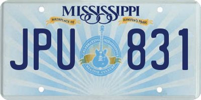 MS license plate JPU831