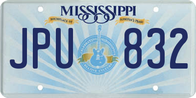 MS license plate JPU832