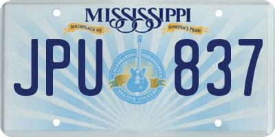 MS license plate JPU837