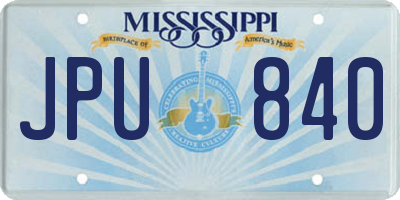 MS license plate JPU840