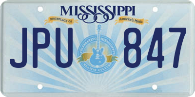 MS license plate JPU847