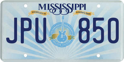MS license plate JPU850