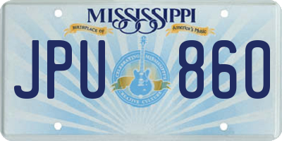 MS license plate JPU860