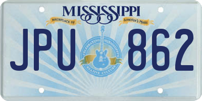 MS license plate JPU862