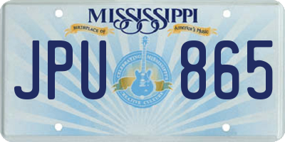 MS license plate JPU865