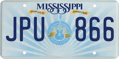 MS license plate JPU866
