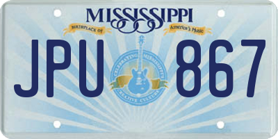 MS license plate JPU867