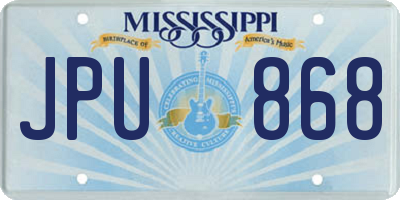 MS license plate JPU868