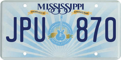 MS license plate JPU870