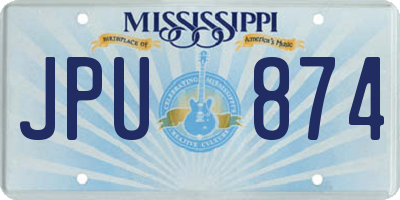 MS license plate JPU874