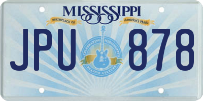 MS license plate JPU878