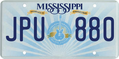 MS license plate JPU880