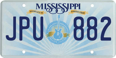 MS license plate JPU882