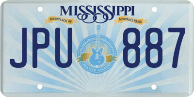 MS license plate JPU887