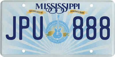 MS license plate JPU888