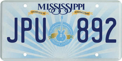 MS license plate JPU892