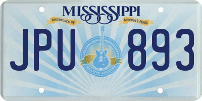MS license plate JPU893