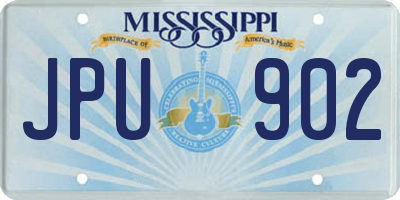 MS license plate JPU902