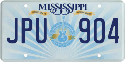 MS license plate JPU904