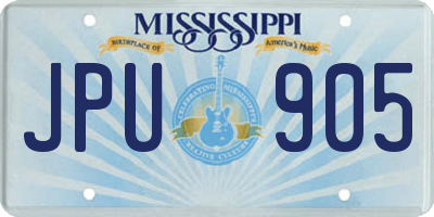 MS license plate JPU905
