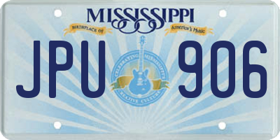 MS license plate JPU906