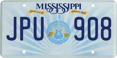MS license plate JPU908