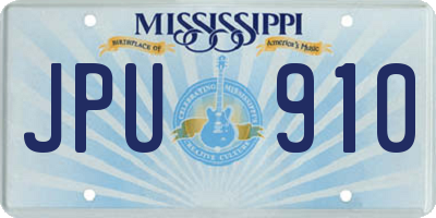 MS license plate JPU910