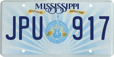 MS license plate JPU917