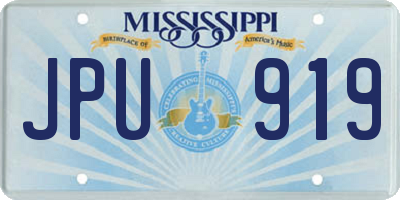 MS license plate JPU919