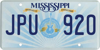 MS license plate JPU920