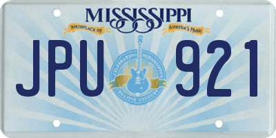MS license plate JPU921