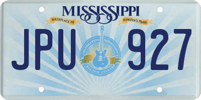 MS license plate JPU927