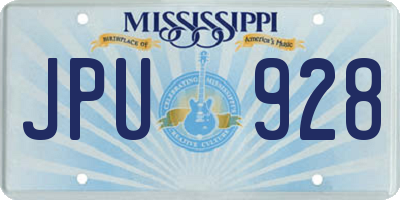 MS license plate JPU928