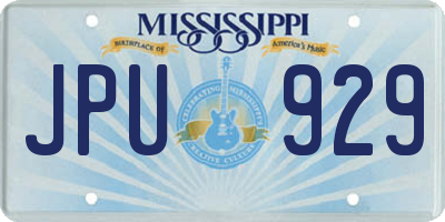 MS license plate JPU929