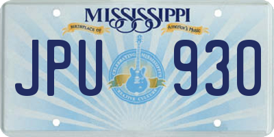 MS license plate JPU930