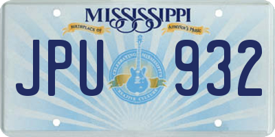 MS license plate JPU932