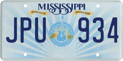 MS license plate JPU934