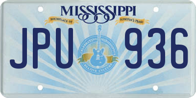 MS license plate JPU936