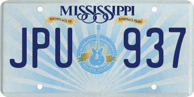 MS license plate JPU937