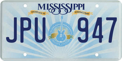 MS license plate JPU947