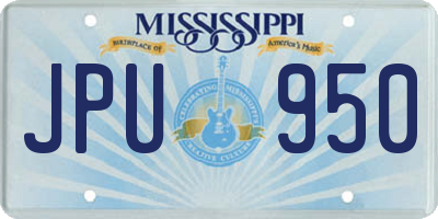 MS license plate JPU950