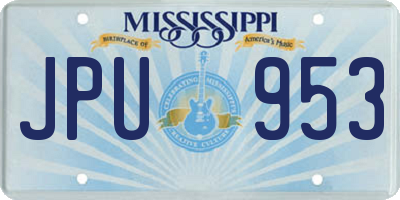 MS license plate JPU953